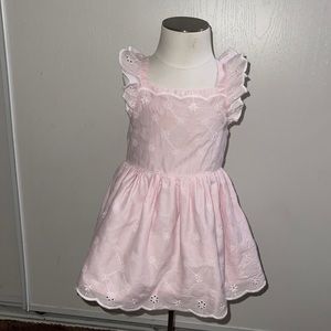 🌈 Cat & Jack Baby Girl Dress Sz 12M  Pink Eyelet Summer Time